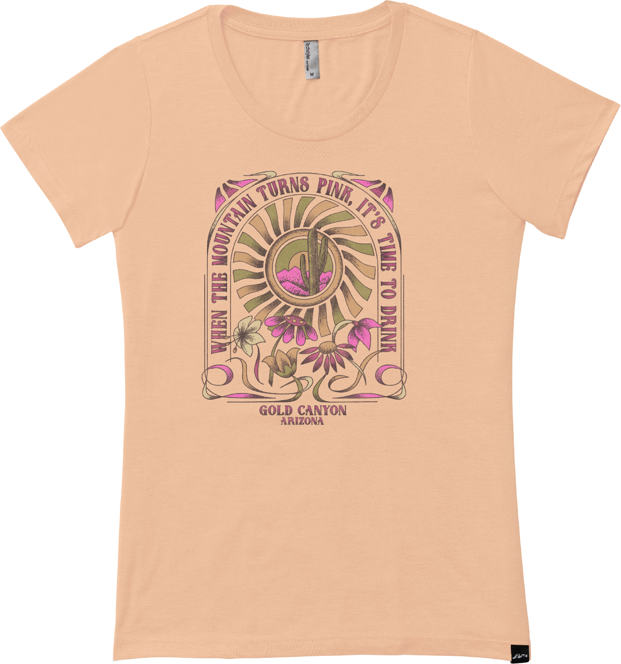 Flower Power Scoop Neck Tee, Gold Canyon, AZ