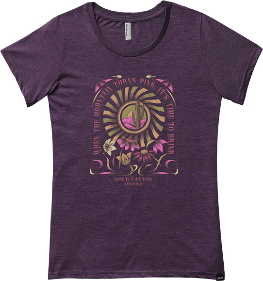 Flower Power Scoop Neck Tee, Gold Canyon, AZ