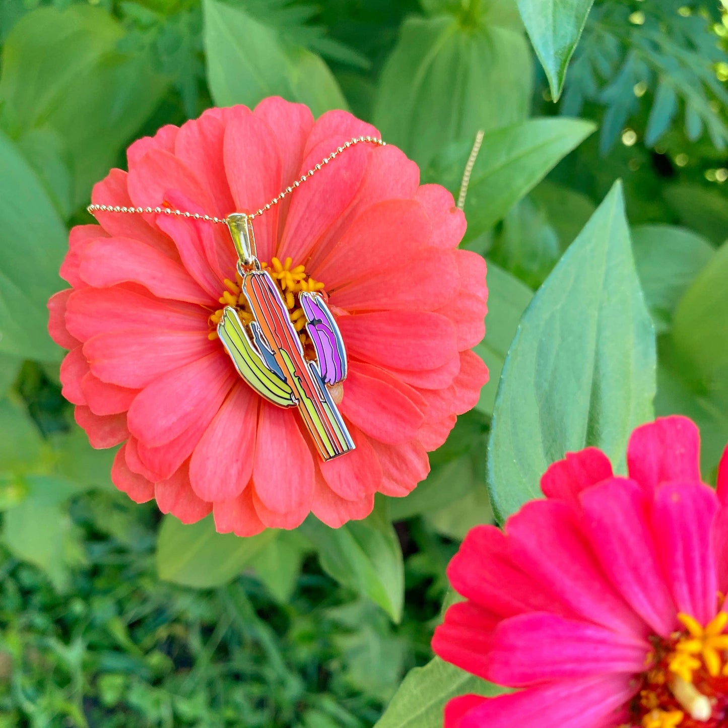 "Technicolor Saguaro" Short Necklace