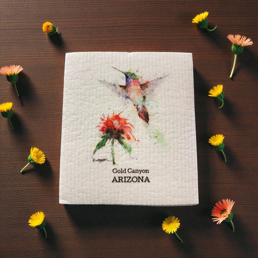 Dishcloth - Biodegradable - Hummingbird- Gold Canyon,AZ