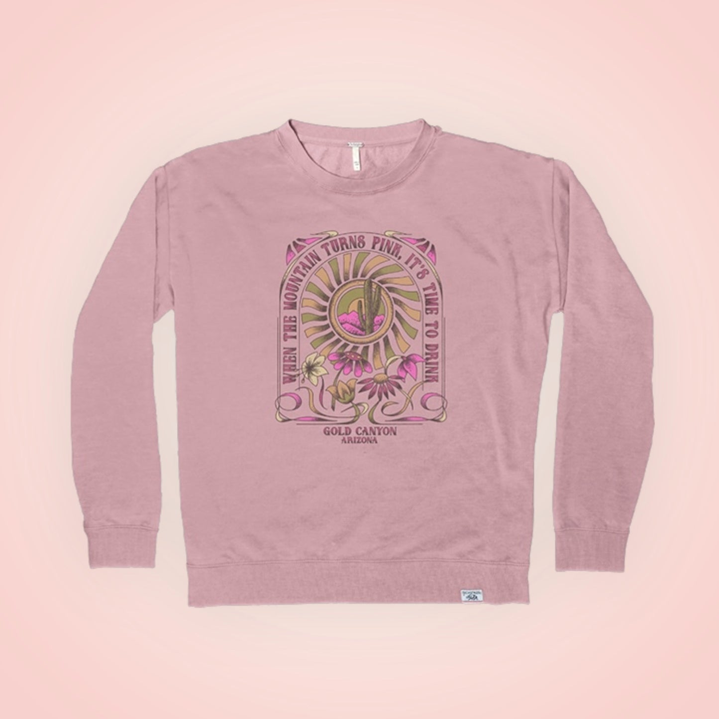 Flower Power Women’s Weathered Crew, Gold Canyon, ARIZONA