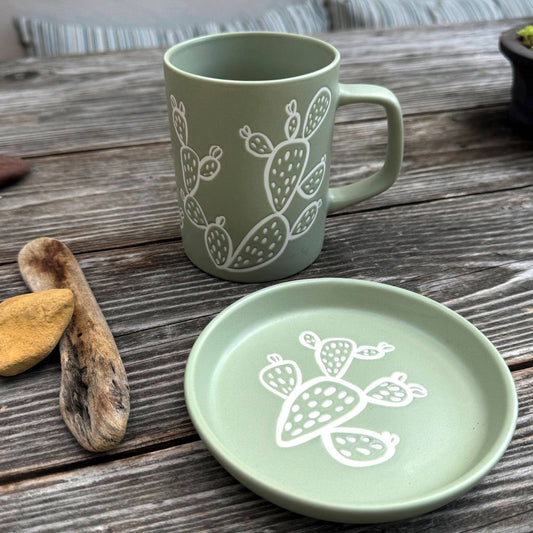 Mini Pet Bowl or Coaster | Prickly Pear Cactus