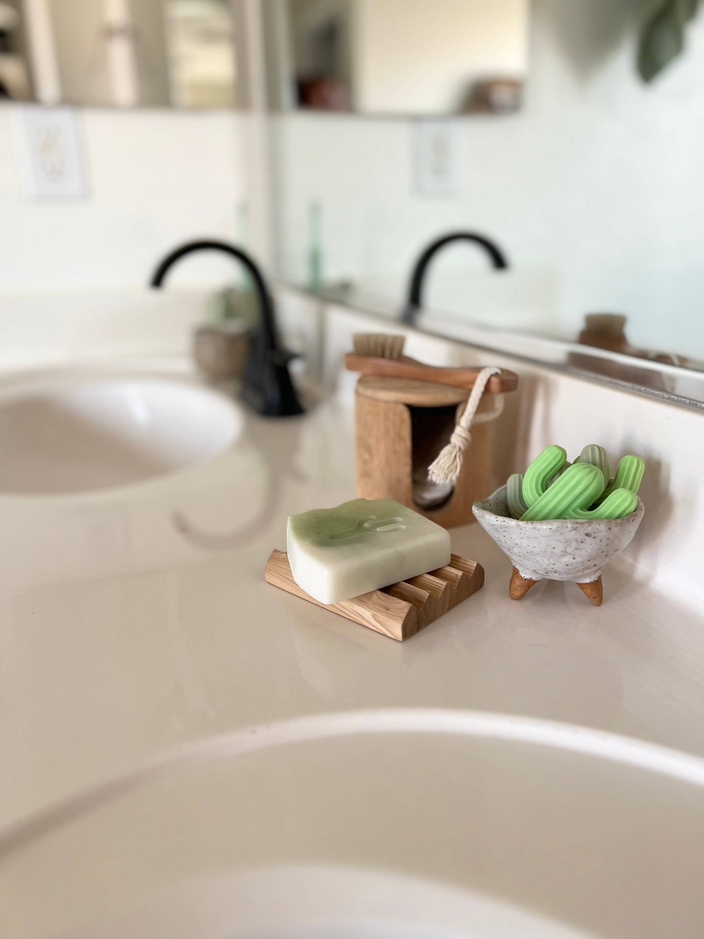 Cactus Mini Soap (Single): Prickly Pear (Green + Pink/Purple)