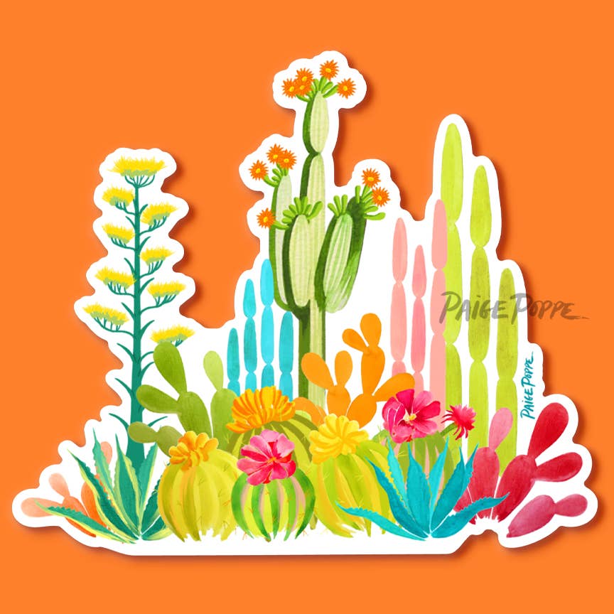 "Desert Whimsy" Cactus Garden Sticker