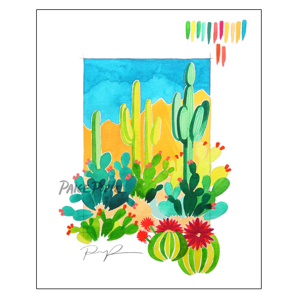 "Desert Sketchbook" Art Print: 8"x10"