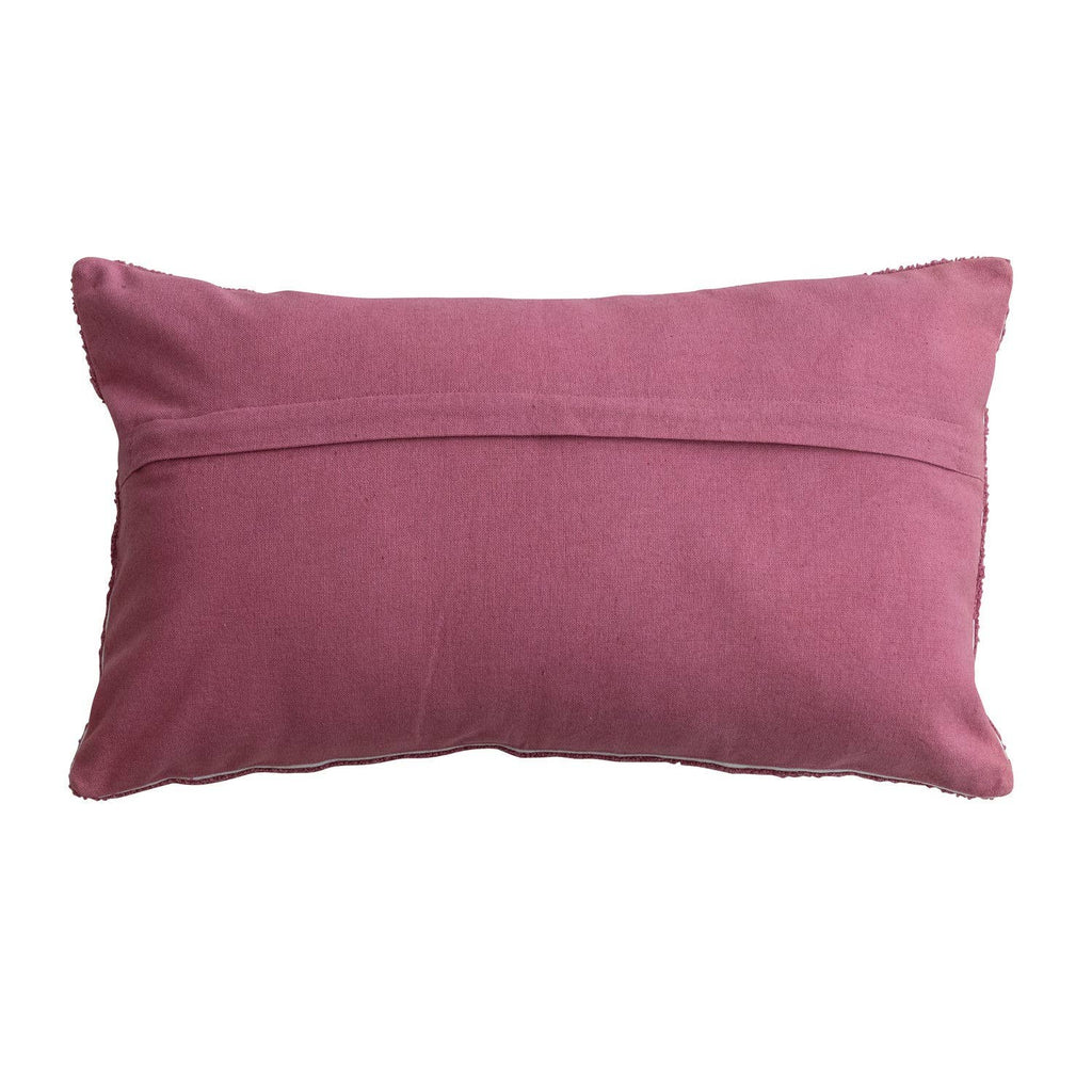 "Take it Easy" Cotton Lumbar Pillow w Embroidery