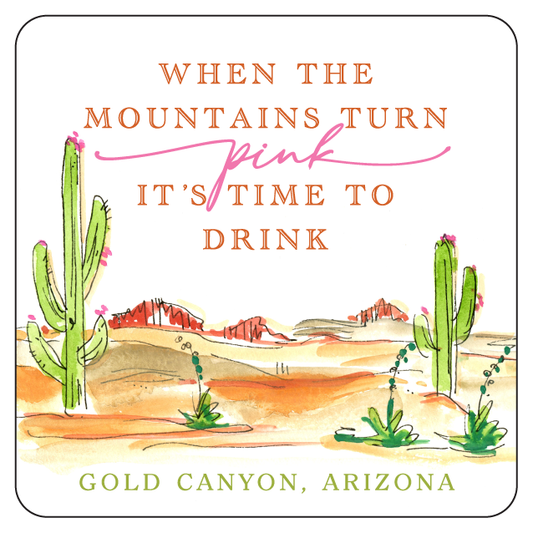 When the Mountains Turn Pink Coasters-Custom