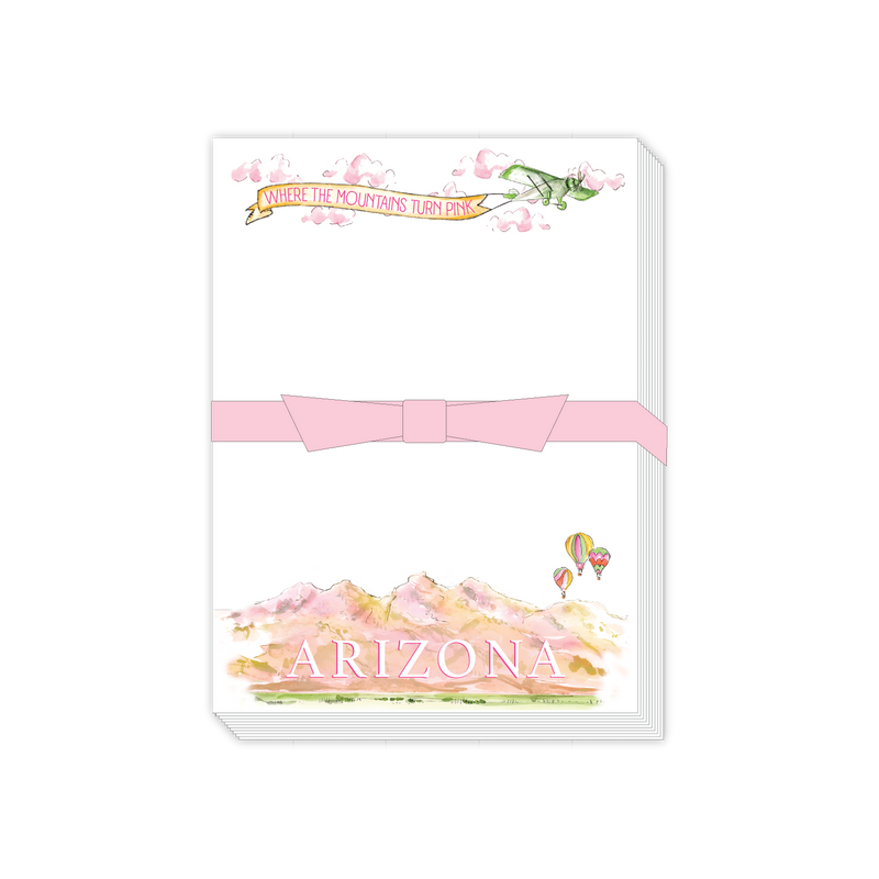 " Where the Moutains Turn Pink" Airplane Banner Slab Notepad