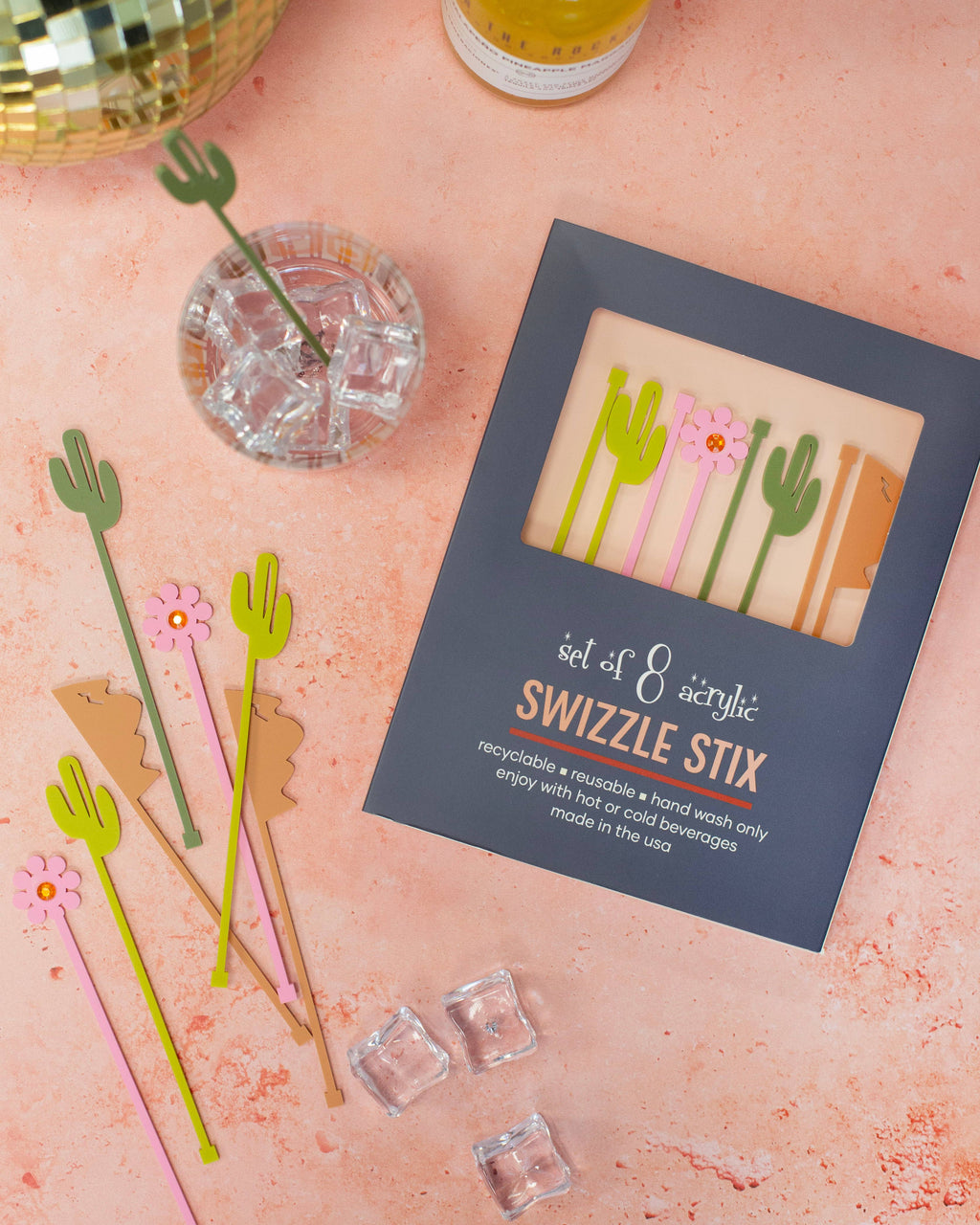Western Acrylic Swizzle Drink Stirrers
