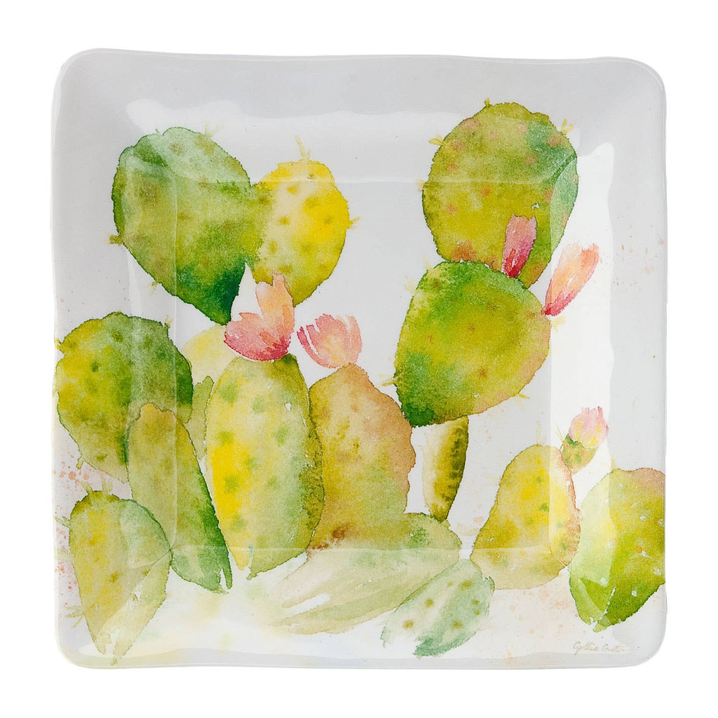 Cactus Bloom Tidbit Plate Set