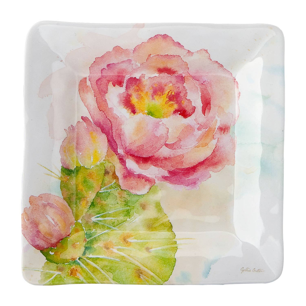 Cactus Bloom Tidbit Plate Set