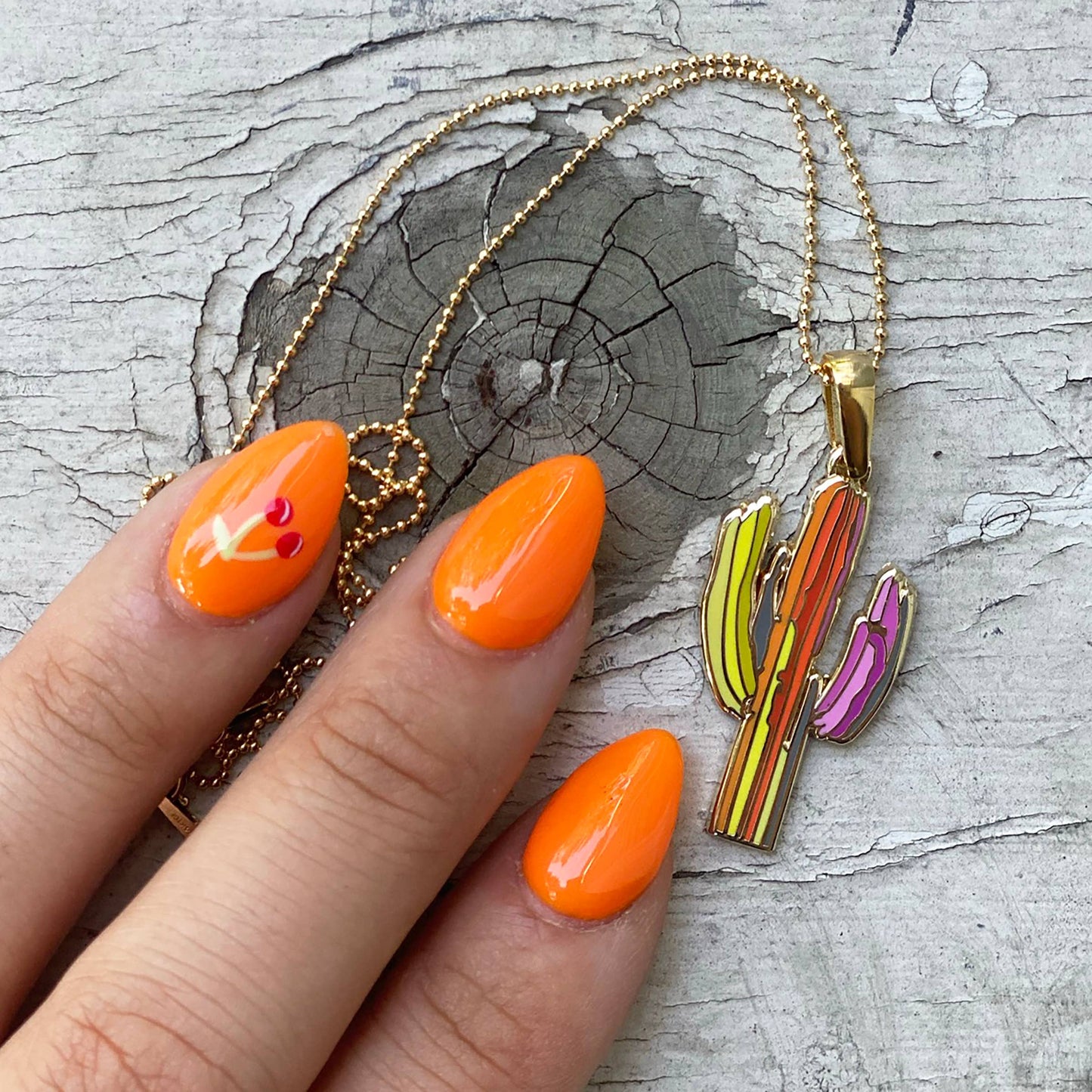 "Technicolor Saguaro" Short Necklace