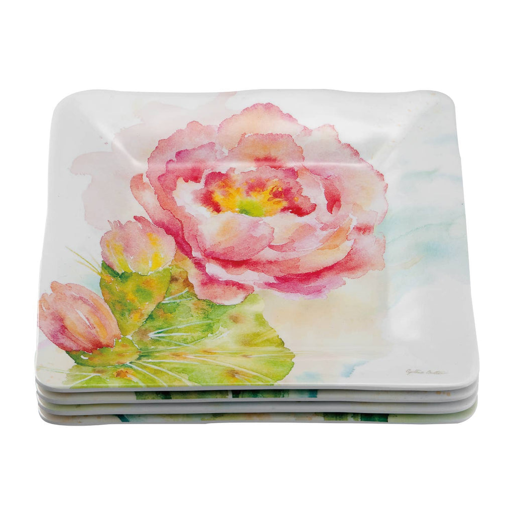 Cactus Bloom Tidbit Plate Set
