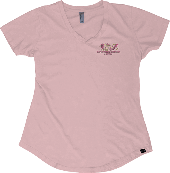 Flower Power V Neck Tee, Superstition Mountains, Arizona
