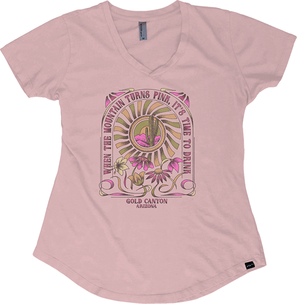 Flower Power V Neck Tee, Superstition Mountains, Arizona