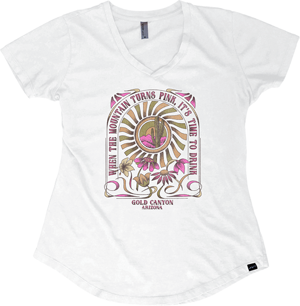 Flower Power V Neck Tee, Gold Canyon, AZ