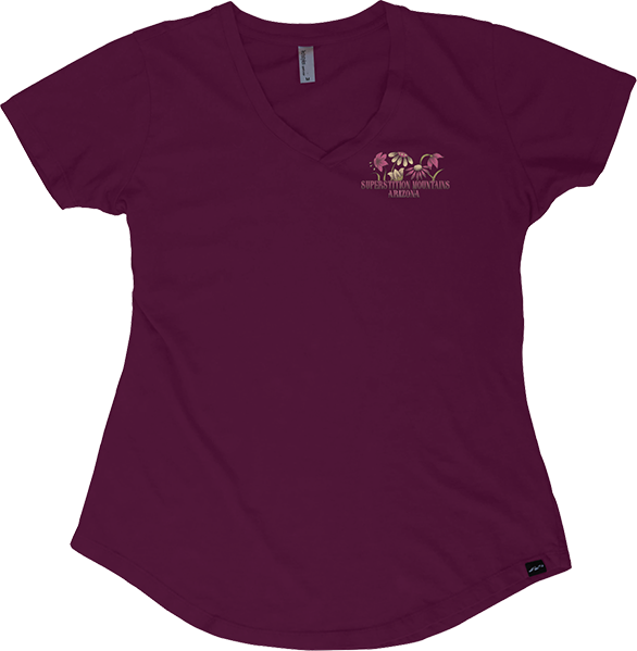 Flower Power V Neck Tee, Superstition Mountains, Arizona