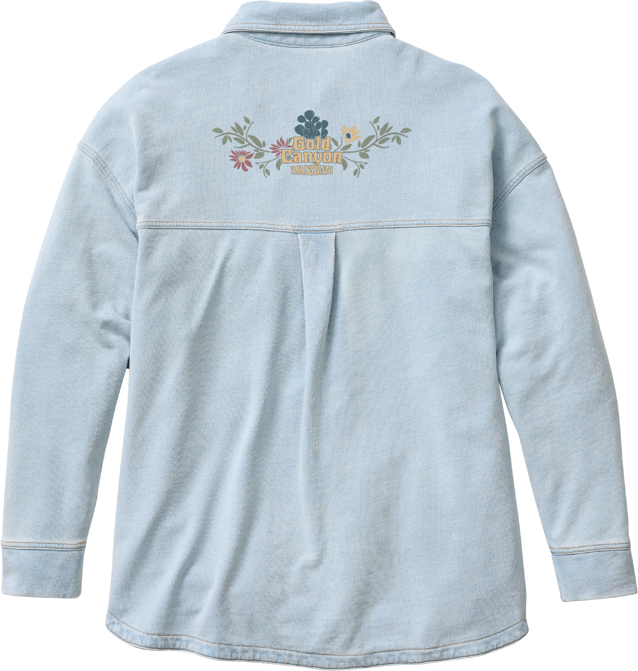 Chambray “Shacket” with  Gold Canyon motif