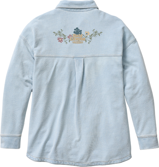 Chambray “Shacket” with  Gold Canyon motif