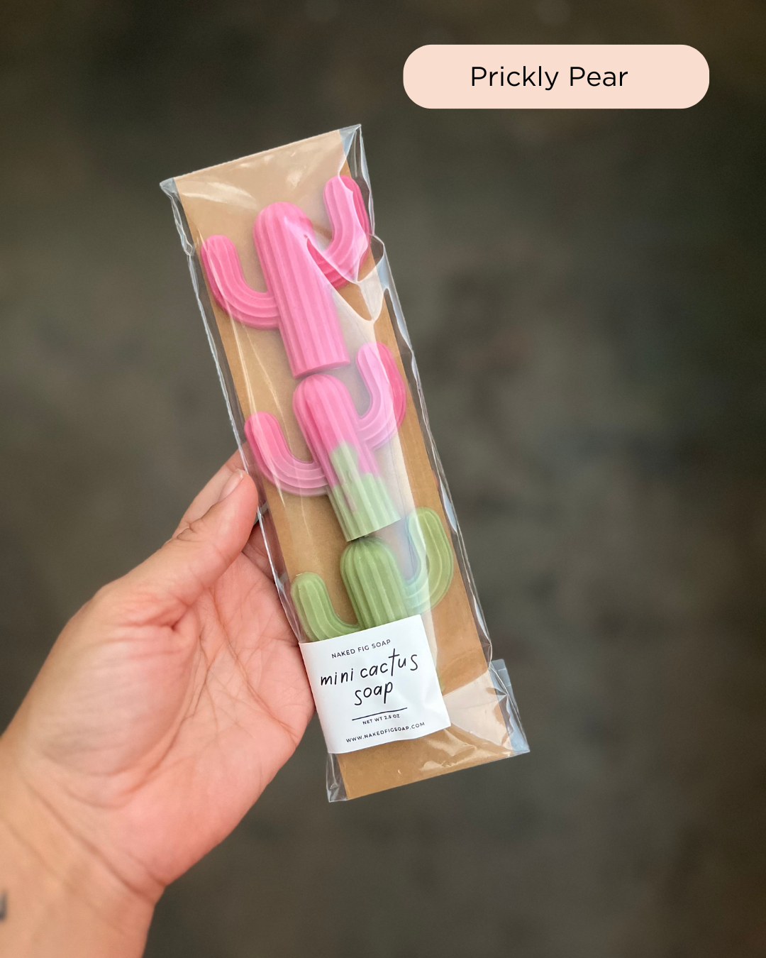 Cactus Mini Soap (3-Pack): Prickly Pear (Green • Mixed • Pink/Purple)