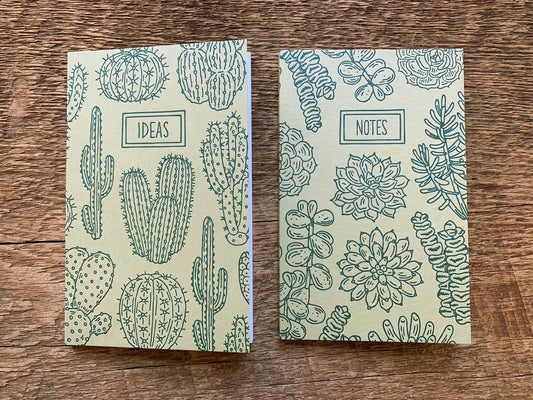 Cacti & Succulents Pocket Notebook, Set of 2