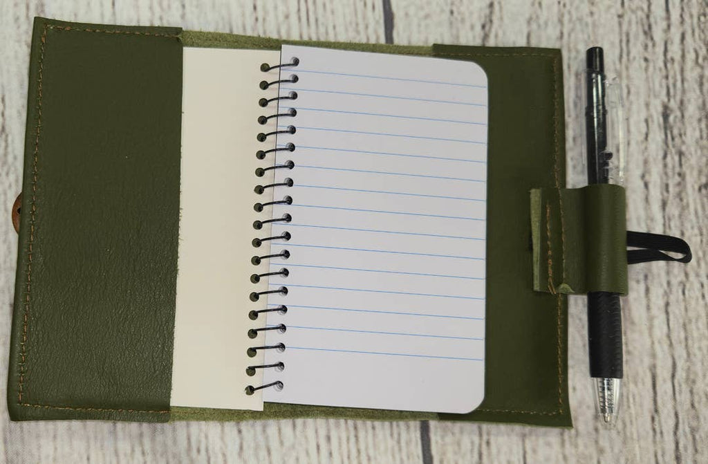 Reclaimed Leather Notebook with a Cactus Themed Patch