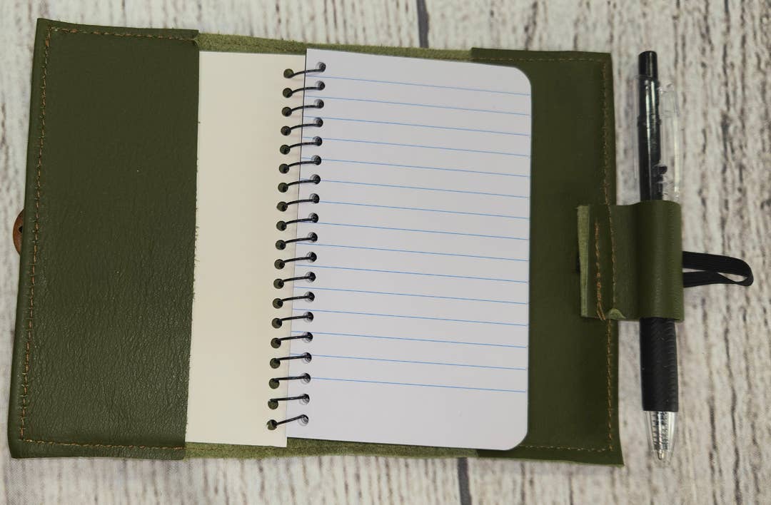 Reclaimed Leather Notebook with a Cactus Themed Patch
