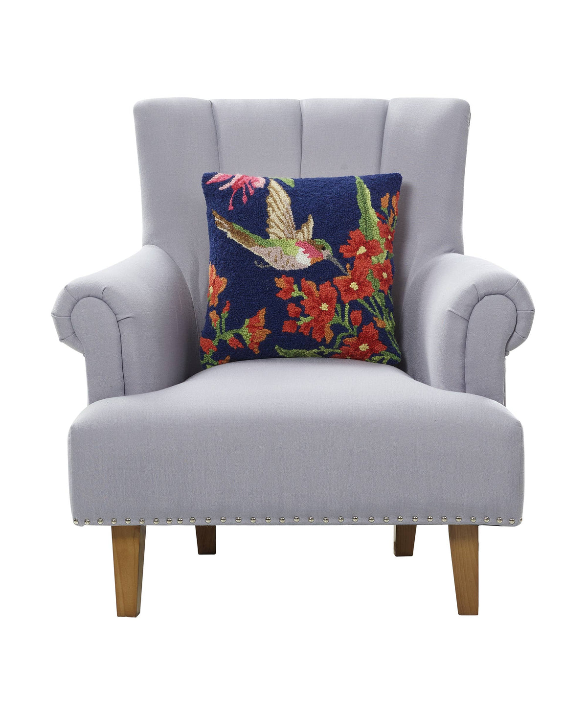 Hummingbird Harmony Hook Pillow - Sally Eckman Roberts