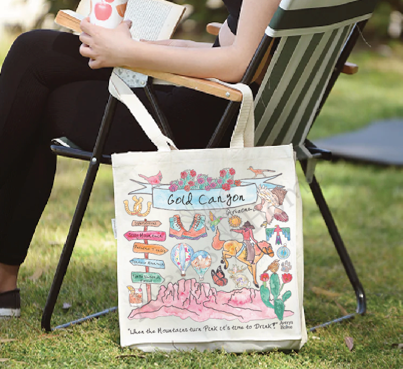 Custom Gold Canyon Arizona Organic Large Tote Bag