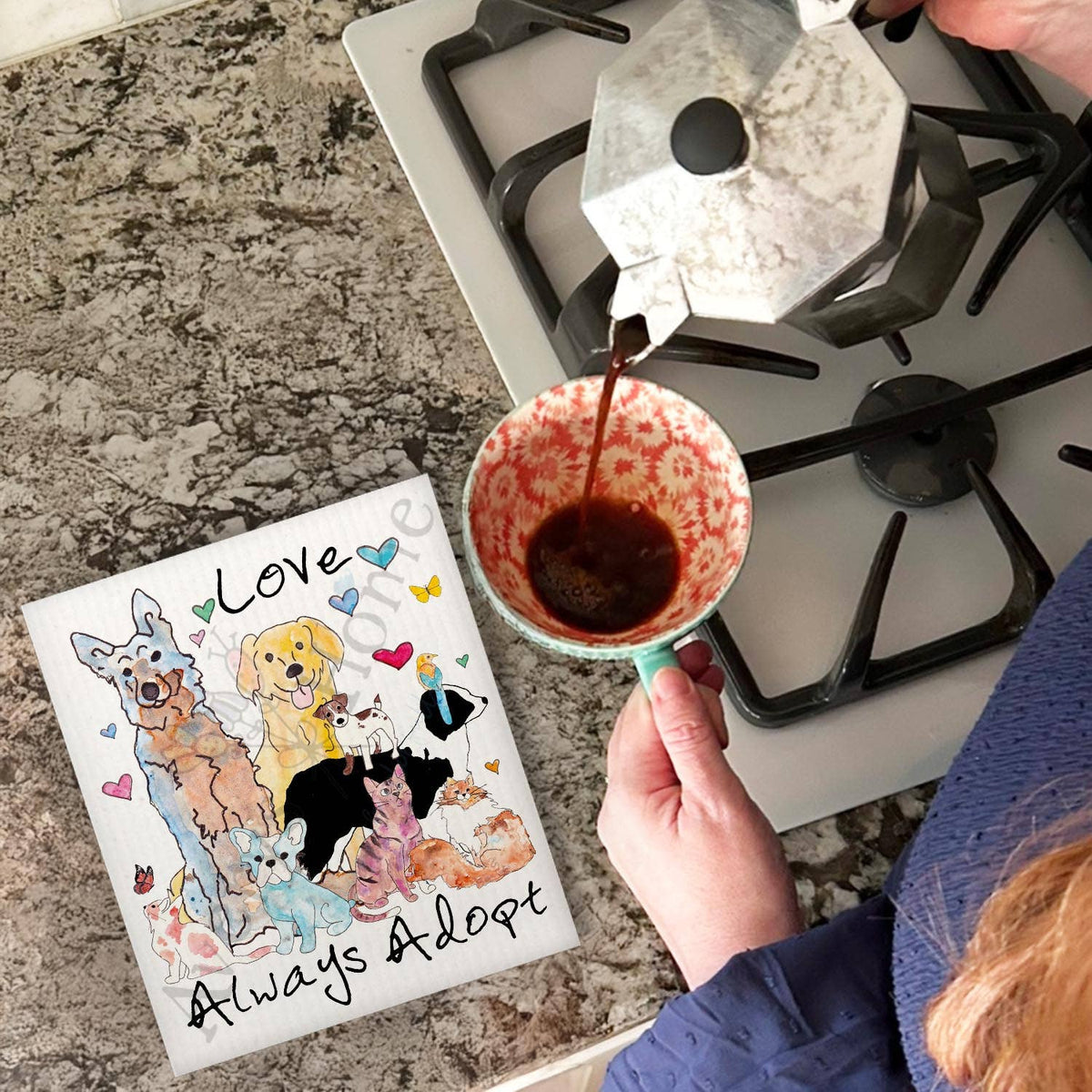 Always Adopt Dogs & Cats Swedish Cloth