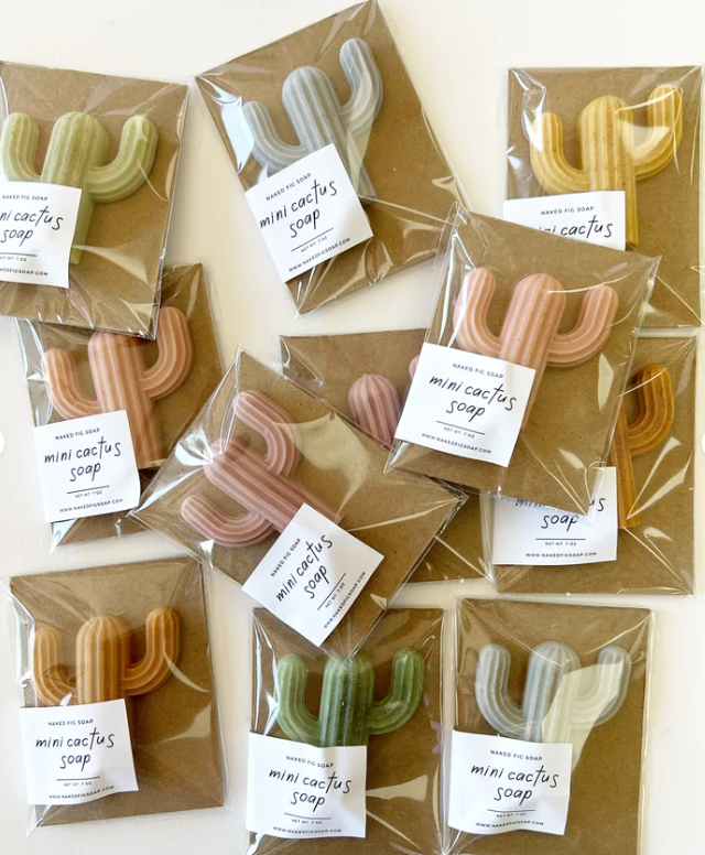 Cactus Mini Soap (Single): Prickly Pear (Green + Pink/Purple)