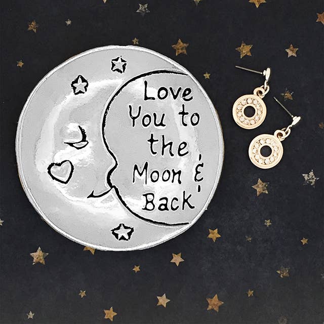 Pewter Charm Bowl (Boxed)Moon Love You Lg