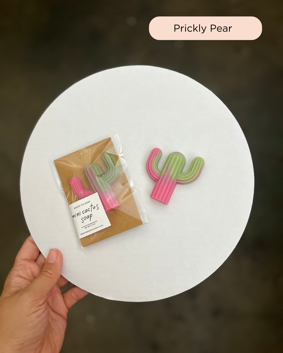 Cactus Mini Soap (Single): Prickly Pear (Green + Pink/Purple)