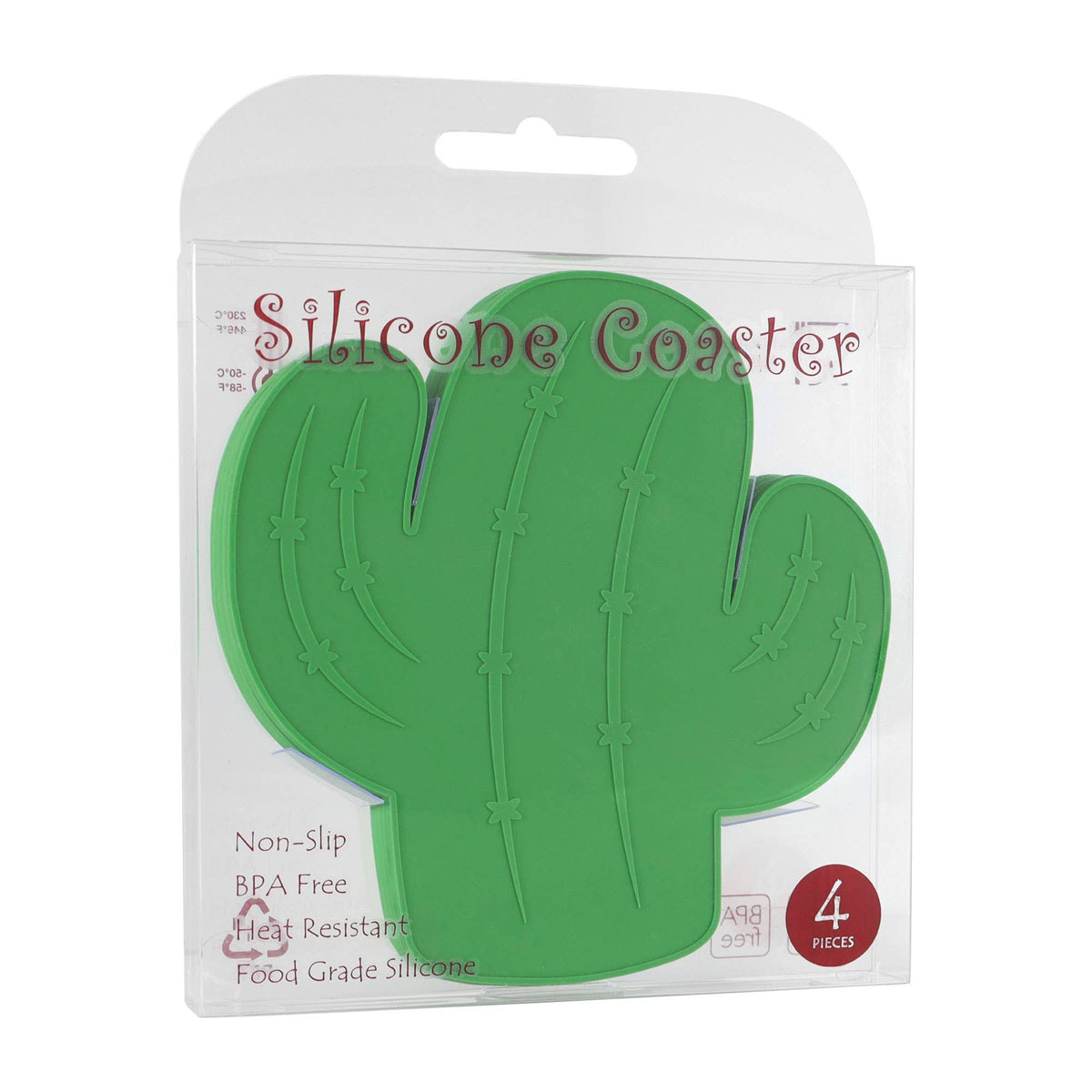 Cactus Silicone Coaster - Set of 4