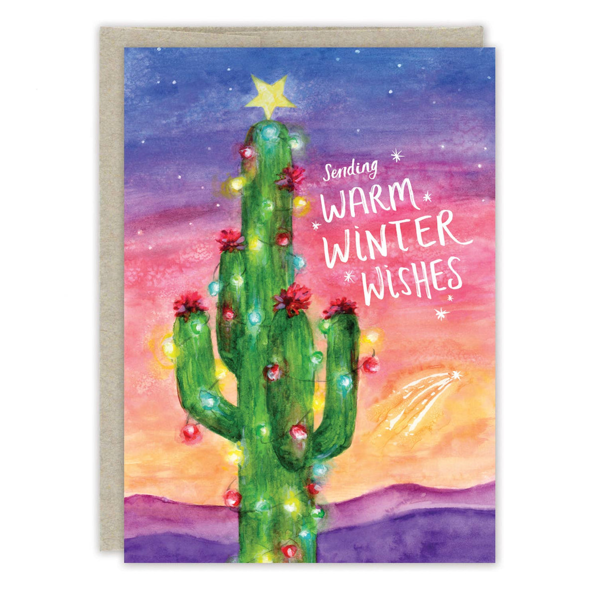 Cactus Warm Wishes Boxed Holiday Cards - Set of 10