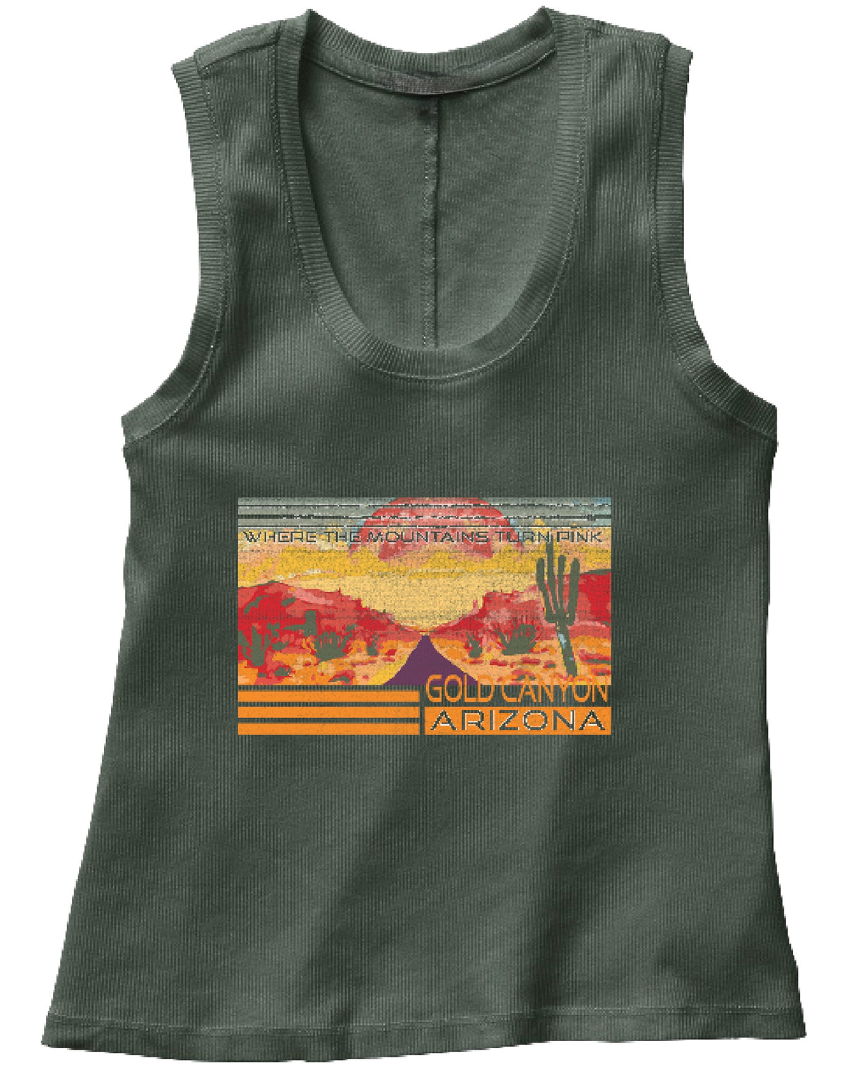 Desert  Sunset  Vista Ribbed U neck Tee