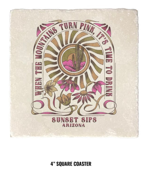 Flower Power Stone Coaster