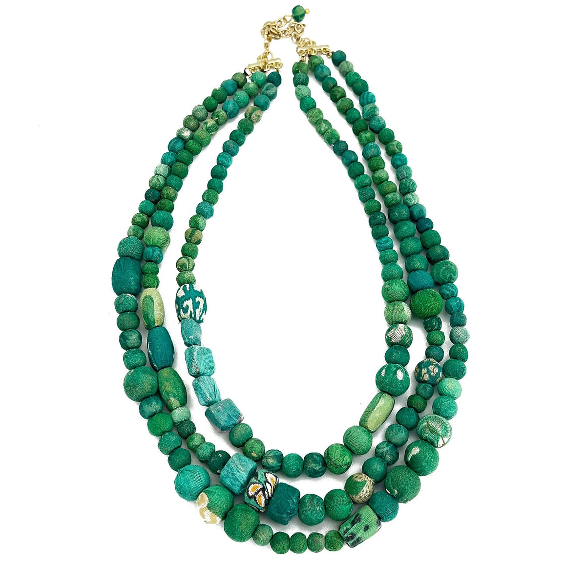 Kantha Necklace Triple Strand