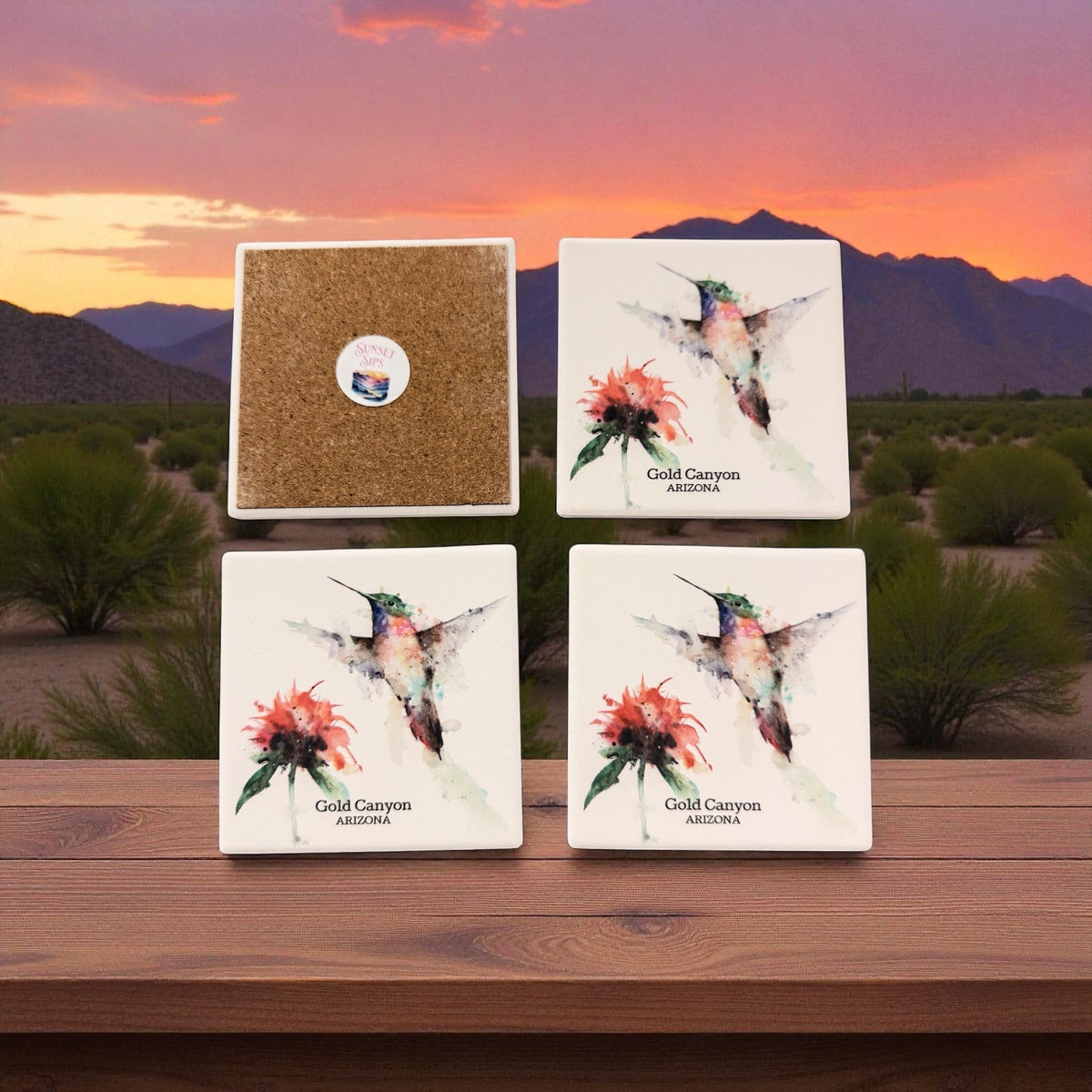 Gold Canyon Hummingbird Coasters