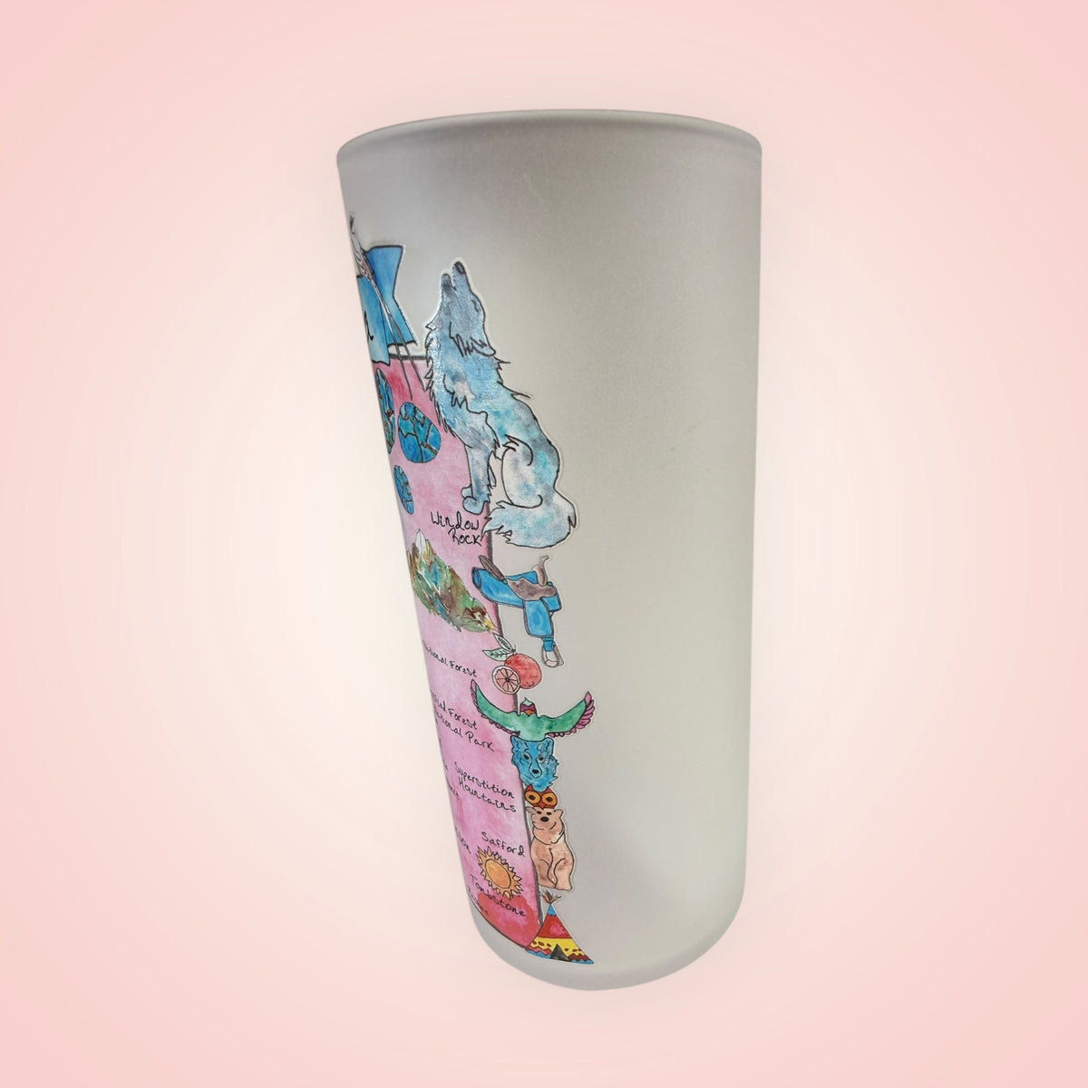 State Map-Arizona  Frosted Drinking Glass Dishwasher Safe