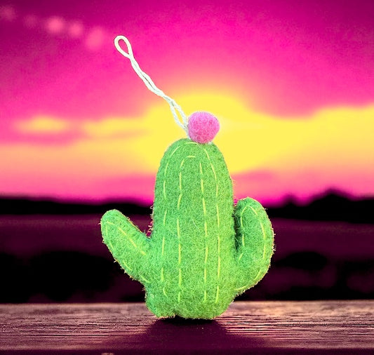 Wool cactus ornament