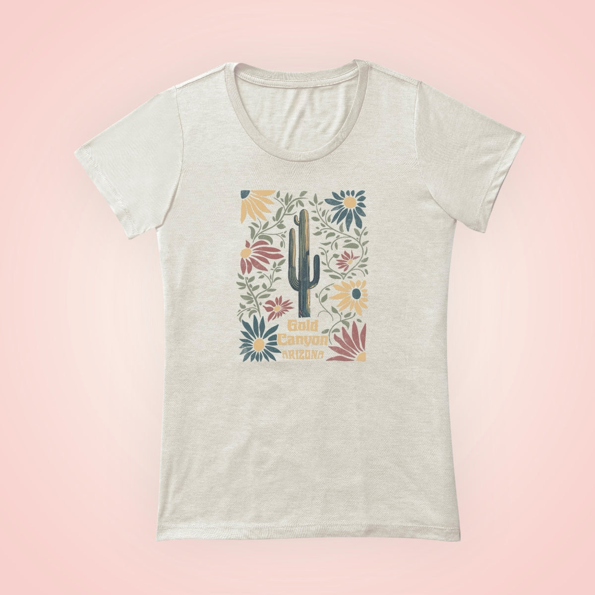 Scoop Neck Tee- Illuminated Cactus