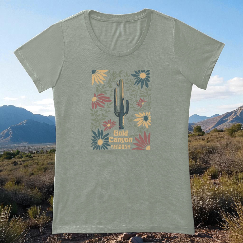 Scoop Neck Tee- Illuminated Cactus