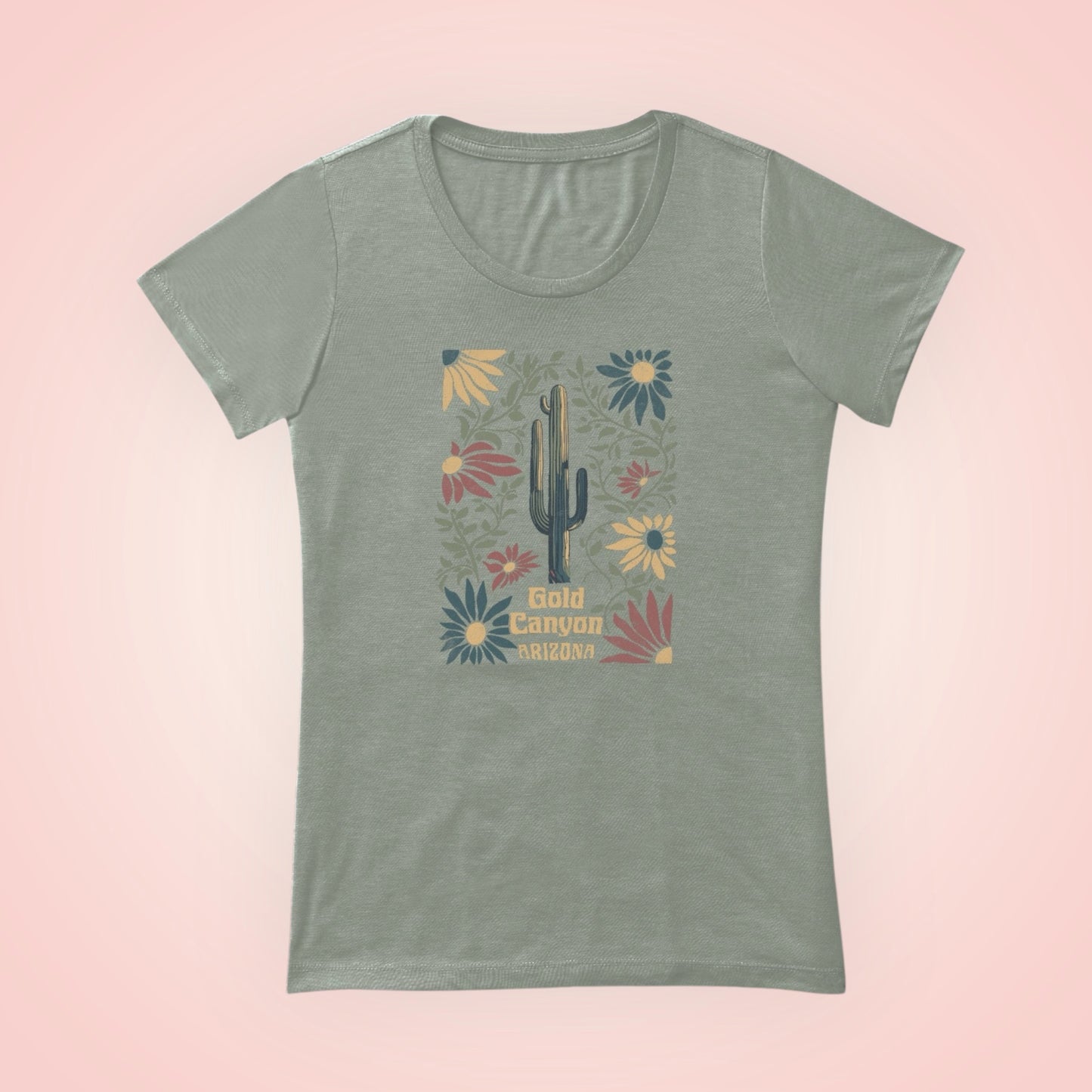 Scoop Neck Tee- Illuminated Cactus