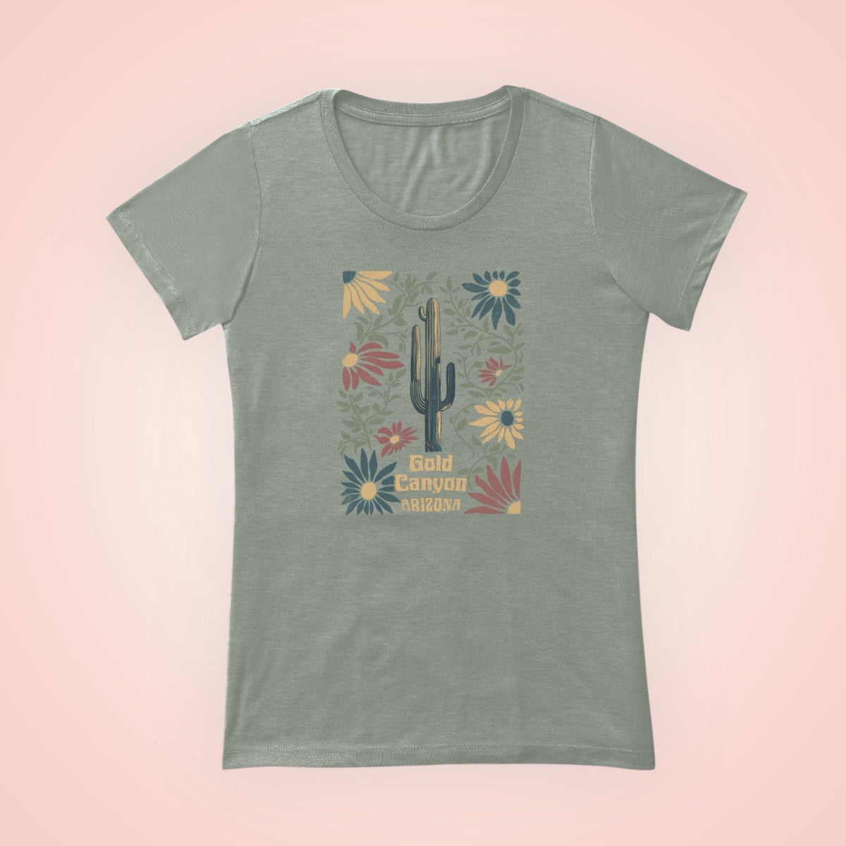 Scoop Neck Tee- Illuminated Cactus