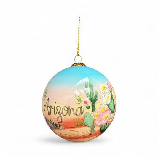 Arizona Scene Glass Ornament
