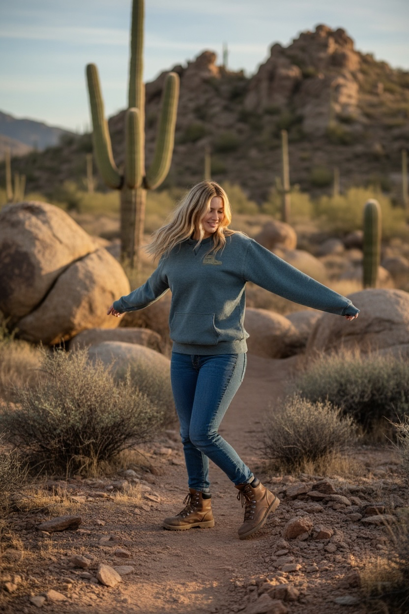 Take a Hike Burnout Fleece Crew