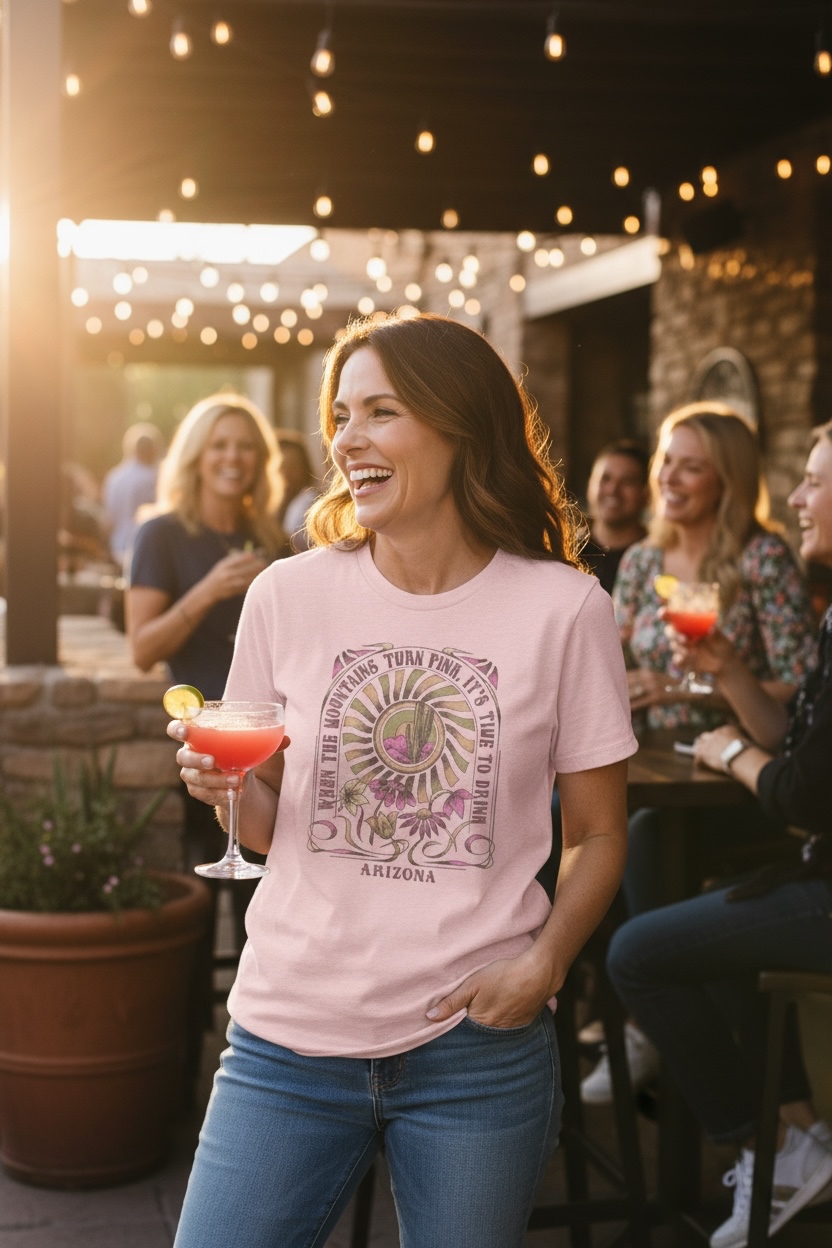 Flower Power Perfect Crew: “When the Mountains Turn Pink, It’s Time to Drink!” Arizona