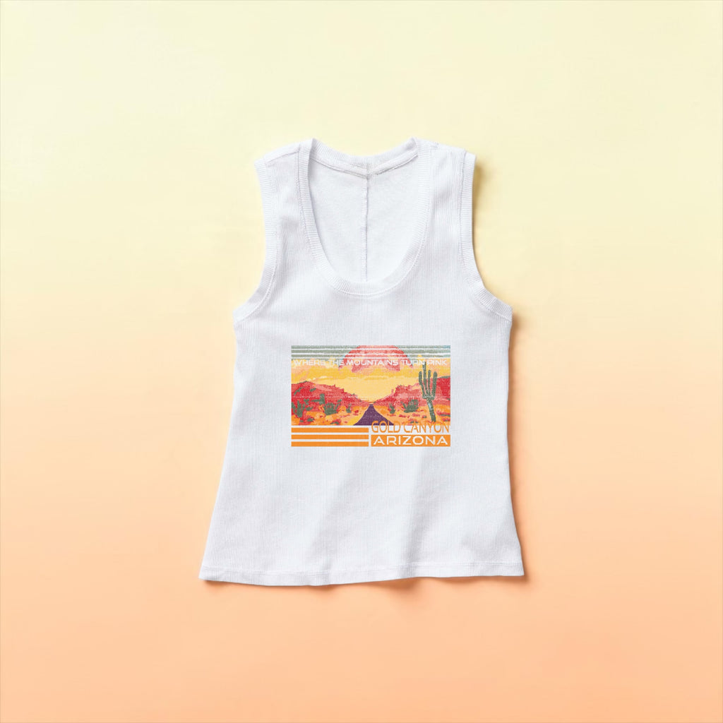 Desert  Sunset  Vista Ribbed U neck Tee