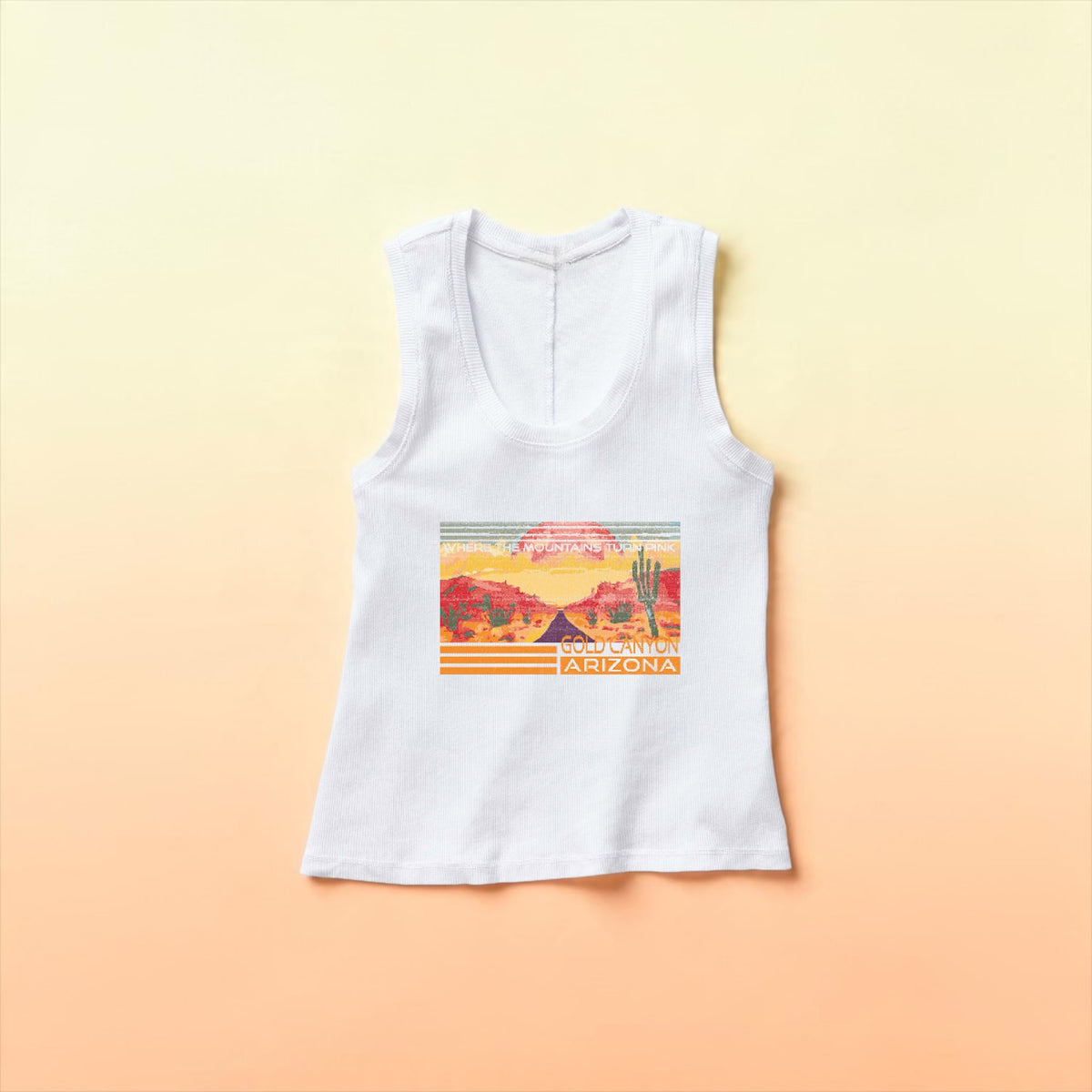 Desert  Sunset  Vista Ribbed U neck Tee